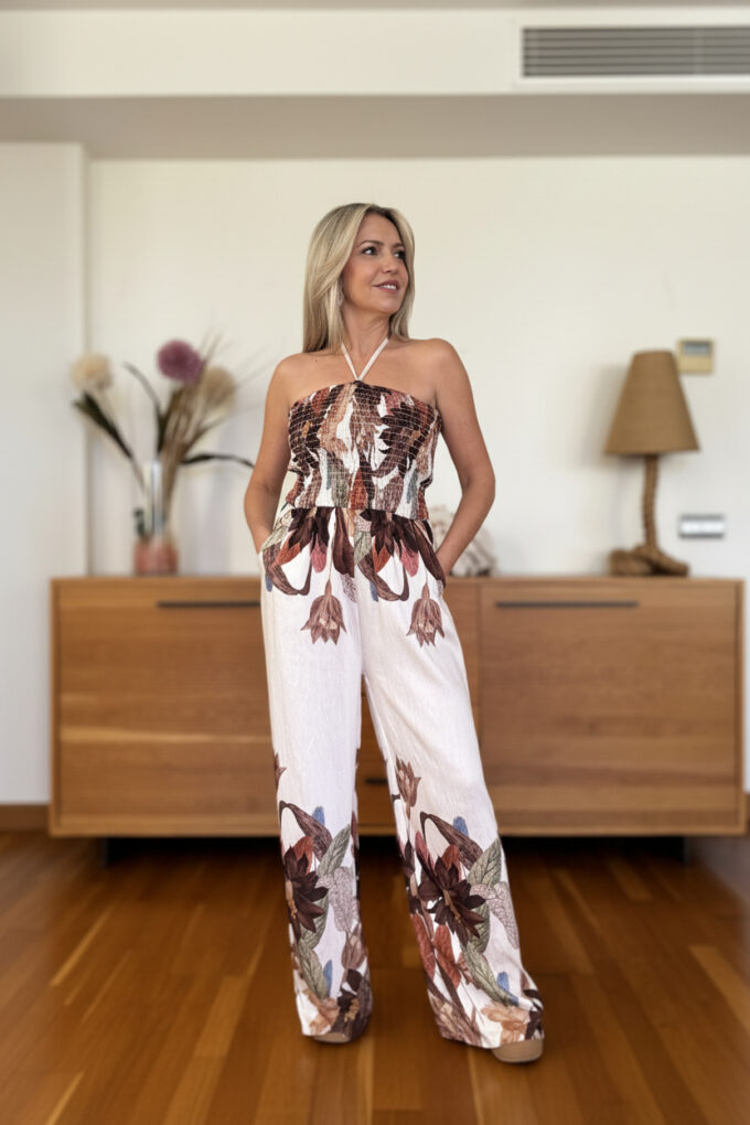Mono Efecto Lino Estampado