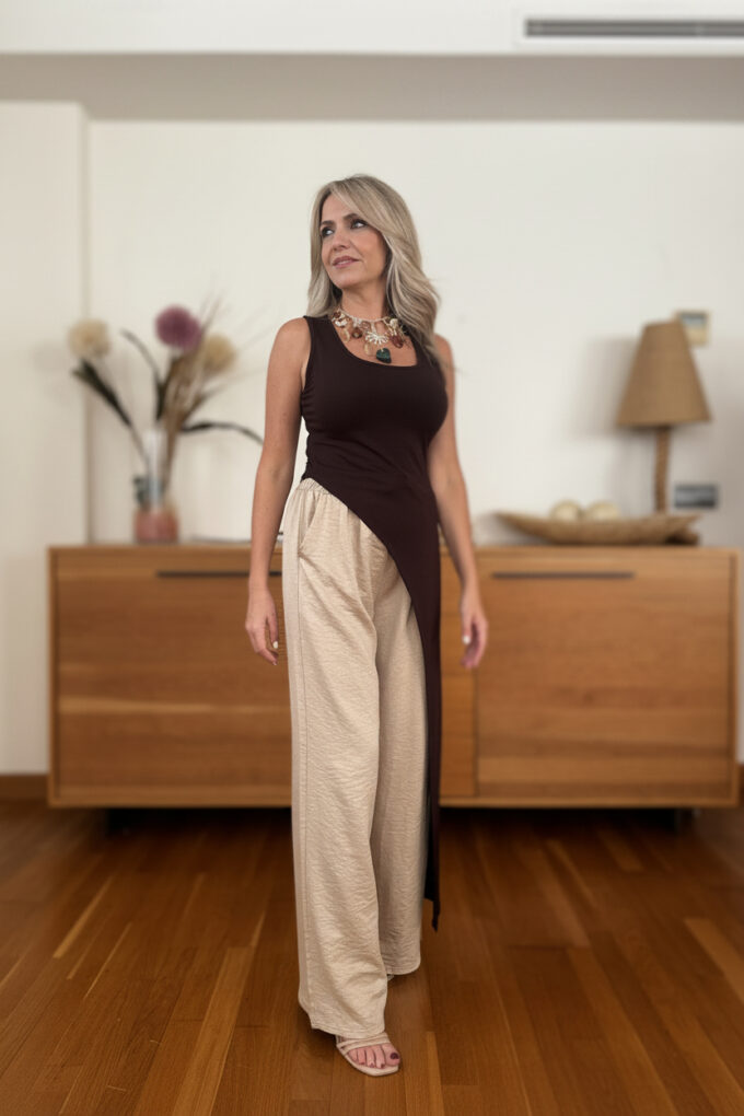 Pantalon Satinado Cropped