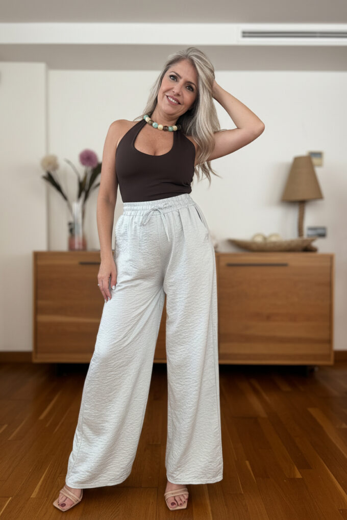 Pantalon Satinado Cropped