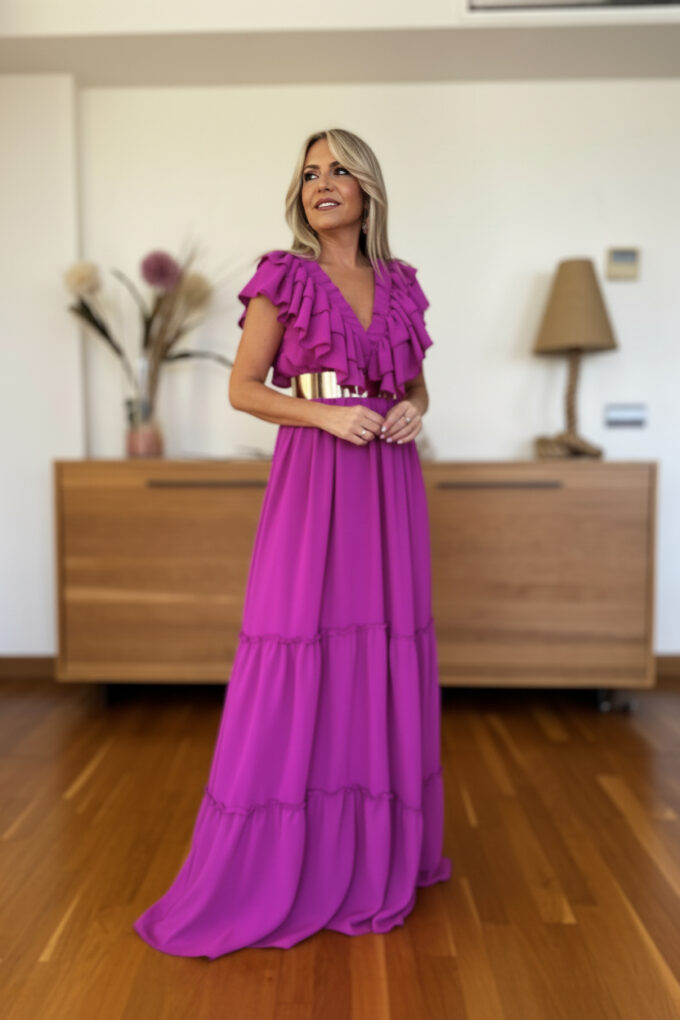 Vestido Largo Volantes