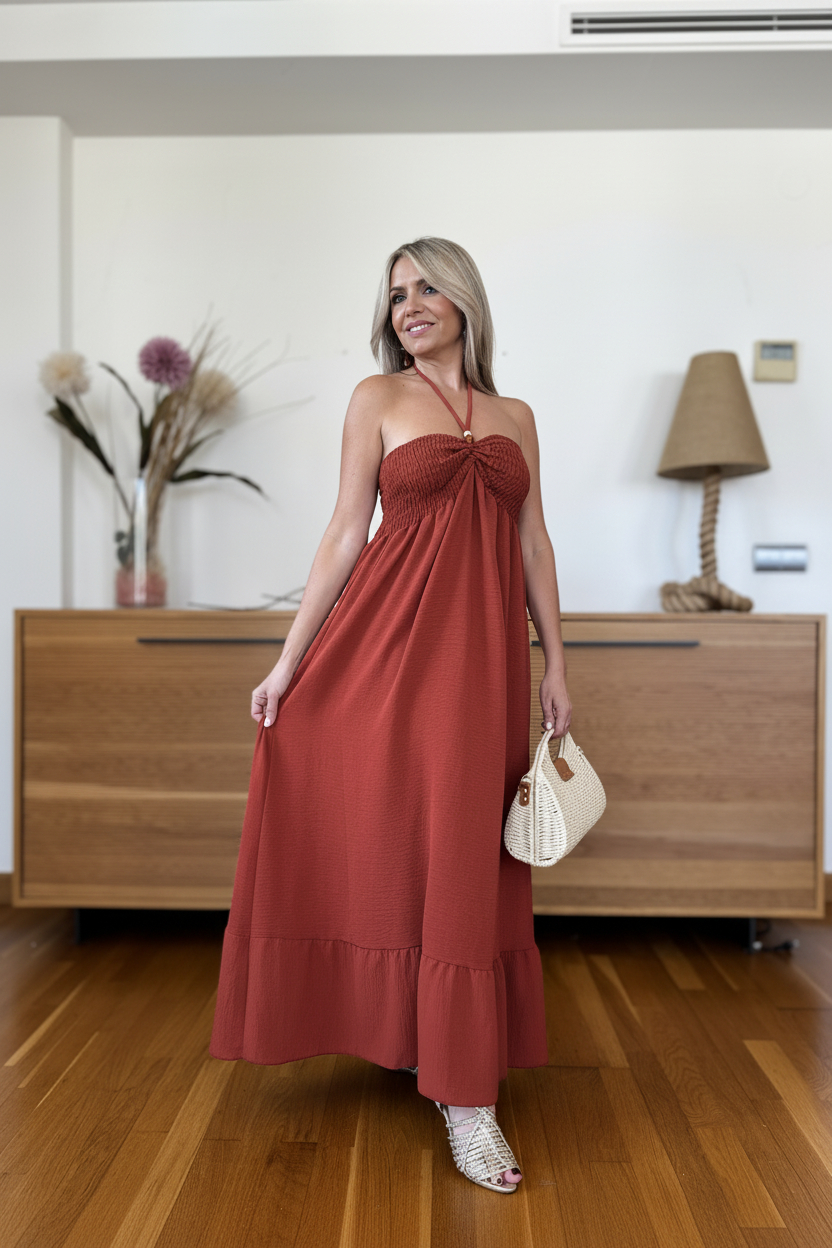 Vestido Fruncido Bolas