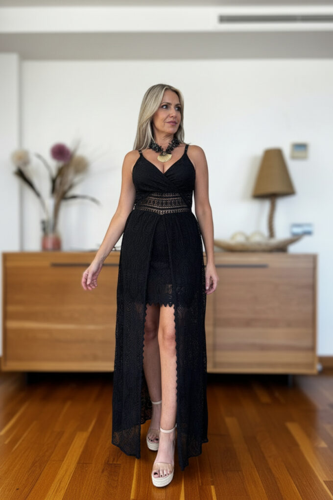 Vestido Encaje Asimétrico