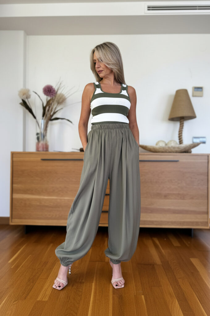 Pantalon Pinzas Patente - Única, Verde Militar