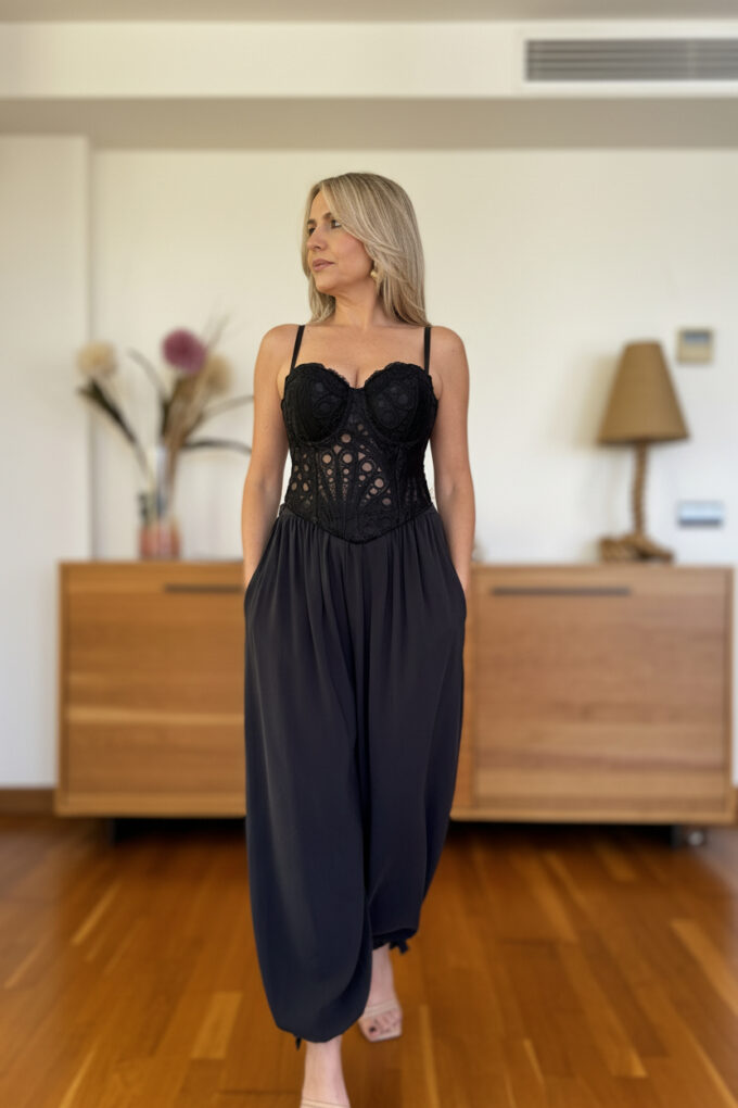 Pantalon Bajo Lazada - Única, Negro