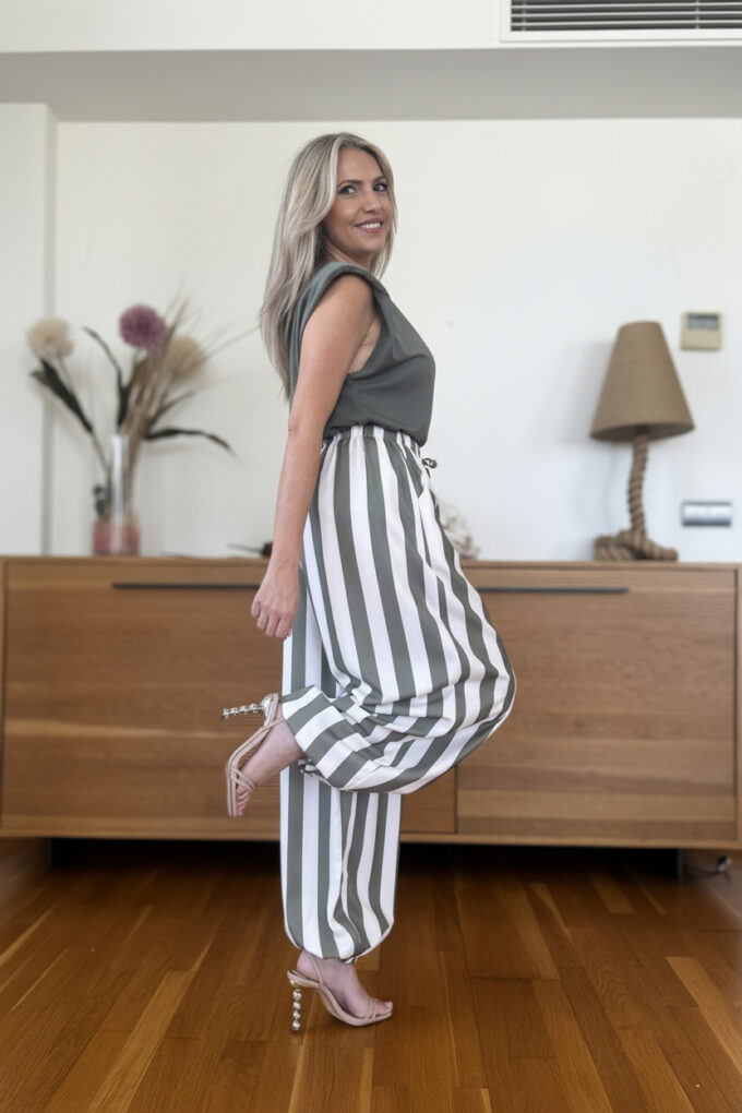 Pantalon Rayas Patente - Única, Verde Militar