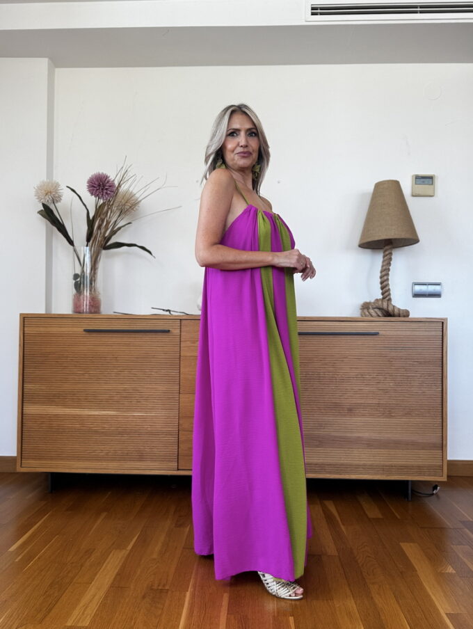 Vestido Largo Bicolor