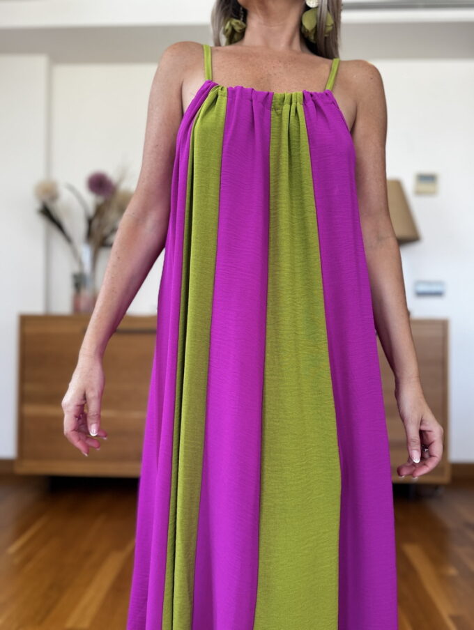 Vestido Largo Bicolor