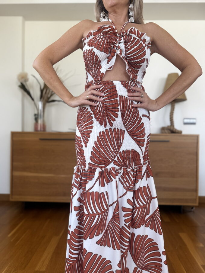 Vestido Fruncido Estampado