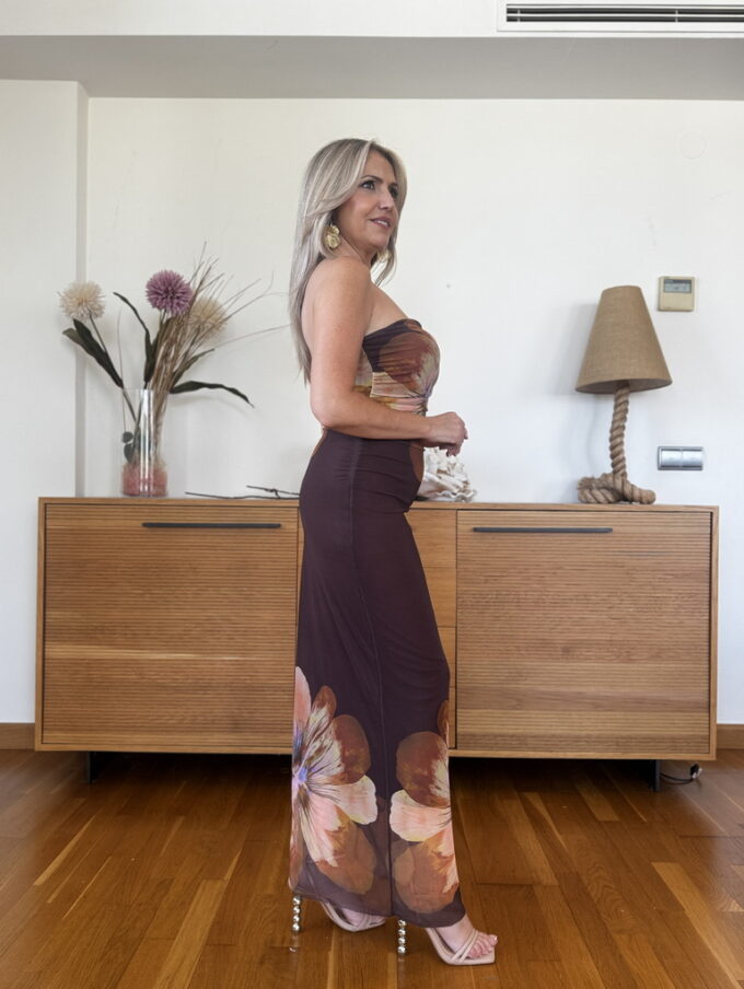 Vestido Tull Estampado