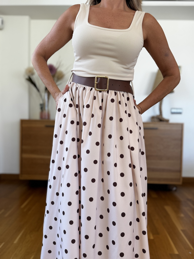 Vestido Doble Tejido Cinturón - Imagen 4