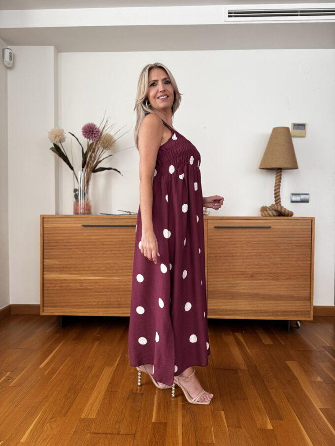 Vestido Fruncido Lunares
