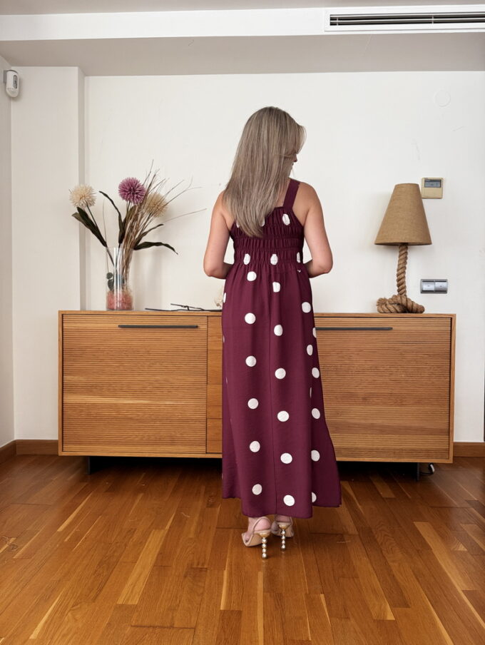 Vestido Fruncido Lunares