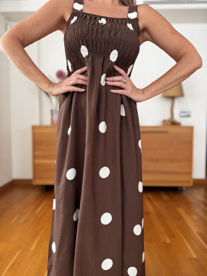 Vestido Fruncido Lunares