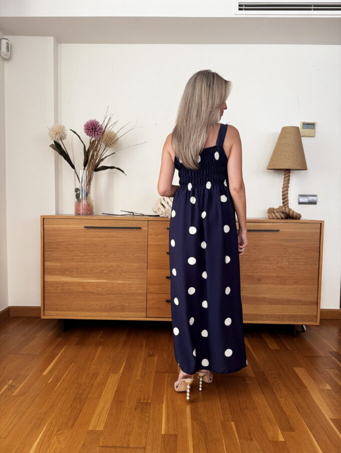 Vestido Fruncido Lunares