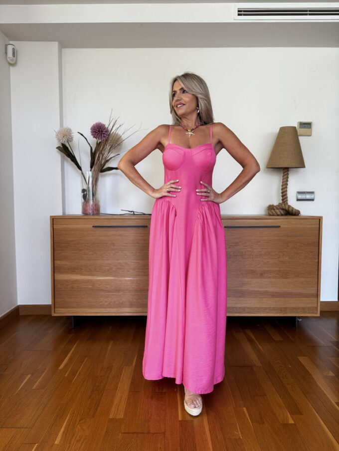 Vestido Símil Lino Cascos