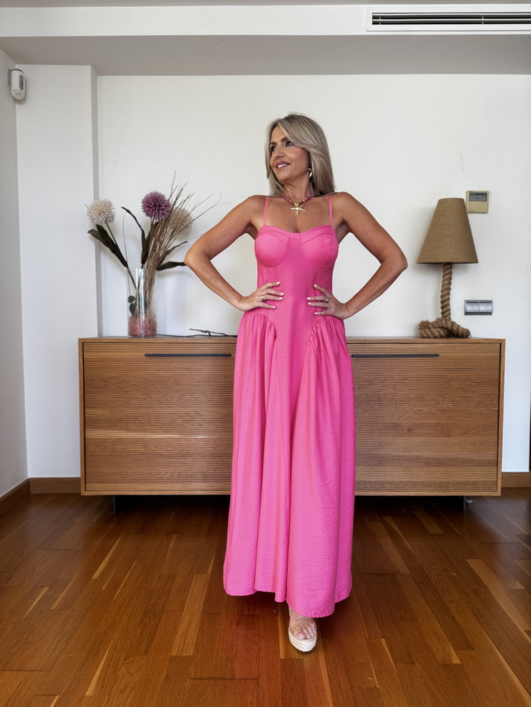 Vestido Símil Lino Cascos - Imagen 2