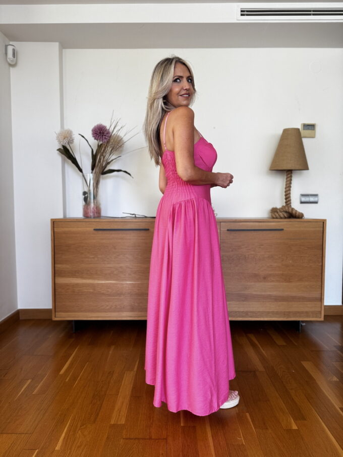 Vestido Símil Lino Cascos