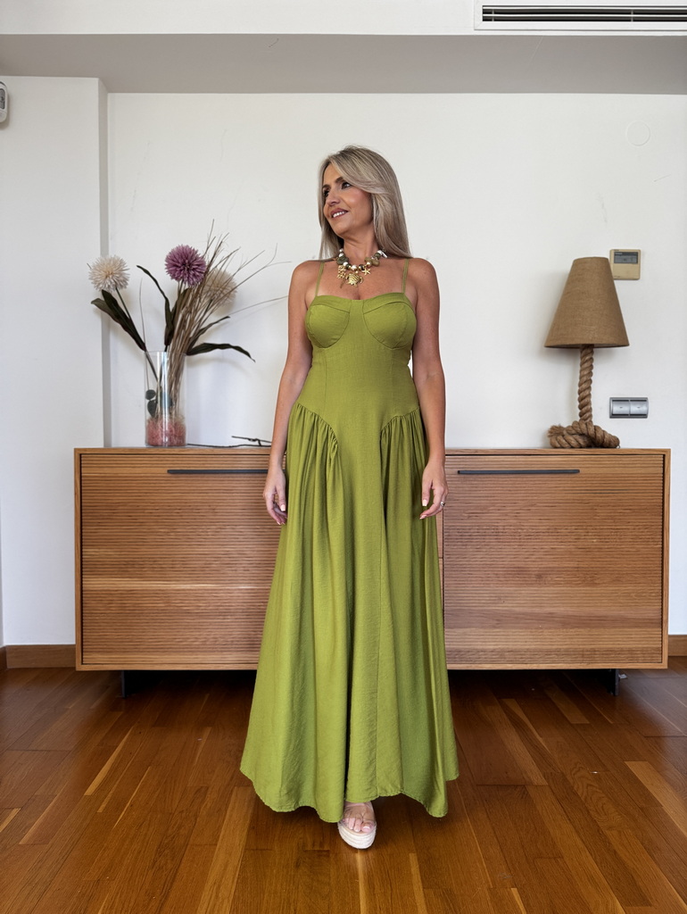 Vestido Símil Lino Cascos - Imagen 6