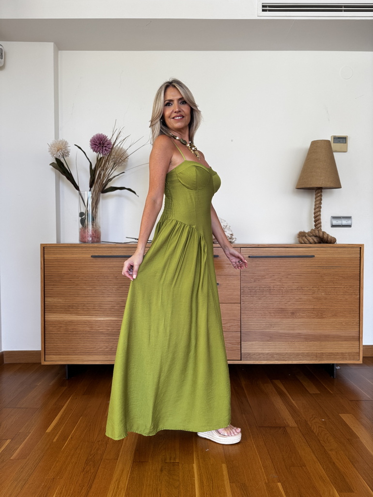 Vestido Símil Lino Cascos - Imagen 7
