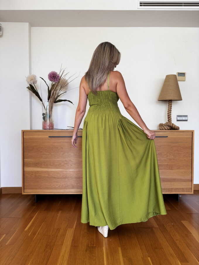 Vestido Símil Lino Cascos