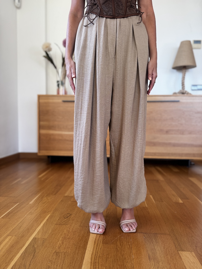 Pantalon Símil Lino Pinzas - Imagen 5