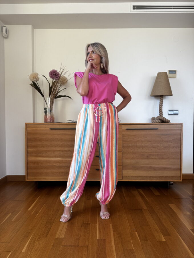 Pantalon Estampado Patente
