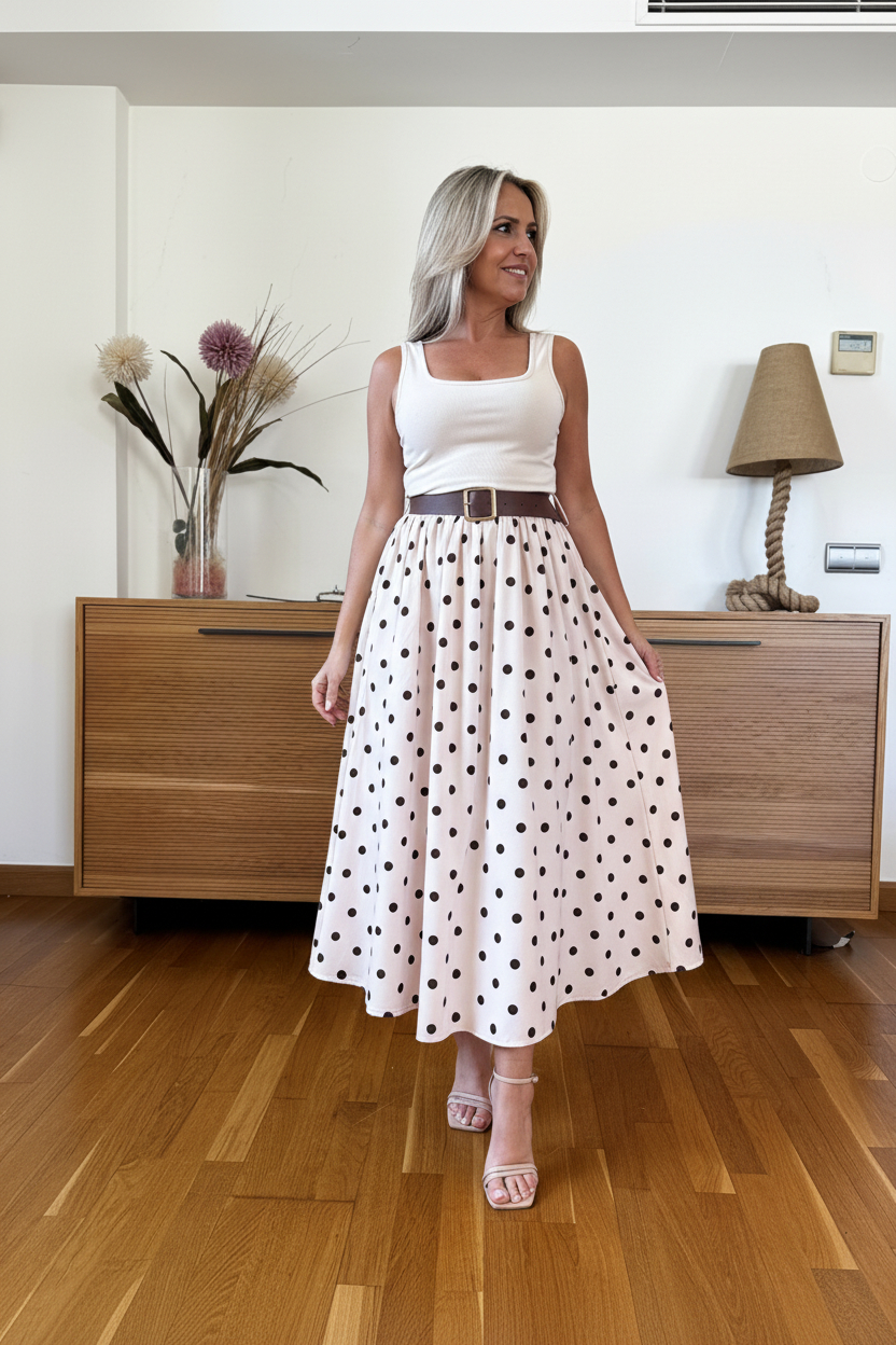 Vestido Doble Tejido Cinturón