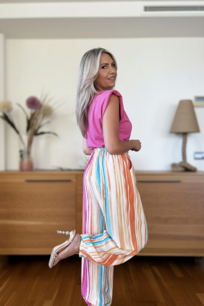 Pantalon Estampado Patente