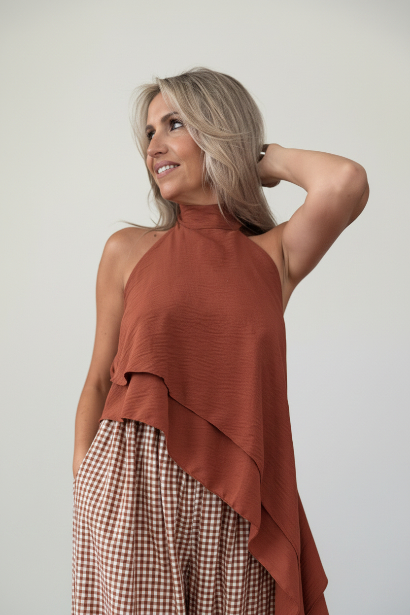 Blusa Volantes Asimétrica