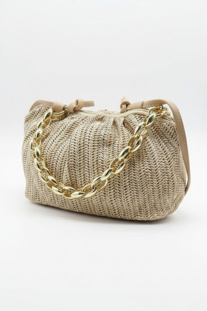 Bolso Rafia Cadenas - Arena