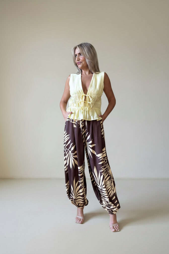 Pantalon Estampado Patente
