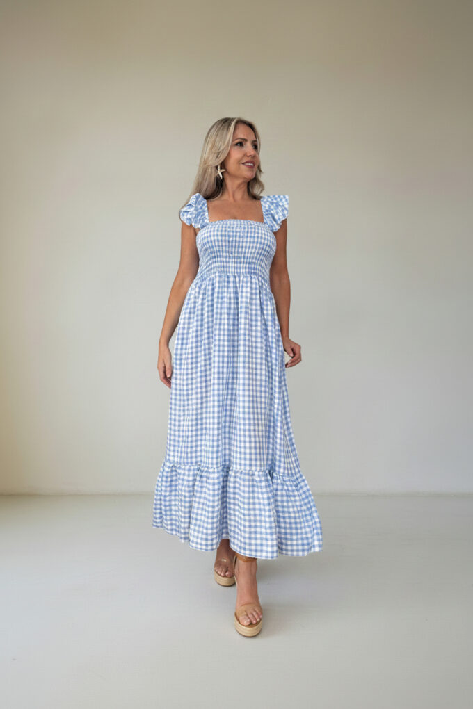 Vestido Fruncido Vichy