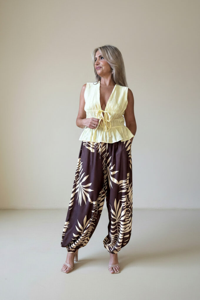 Pantalon Estampado Patente