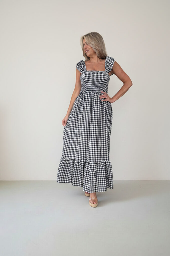 Vestido Fruncido Vichy