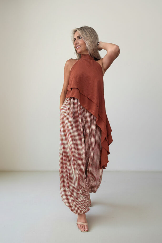 Pantalon Patente Vichy
