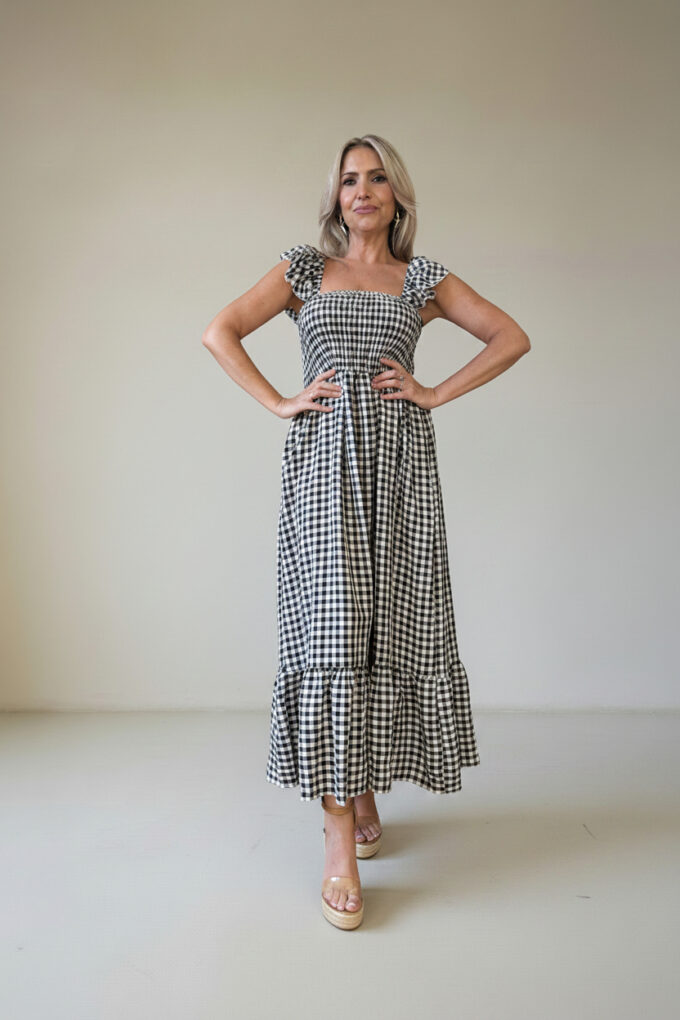 Vestido Fruncido Vichy