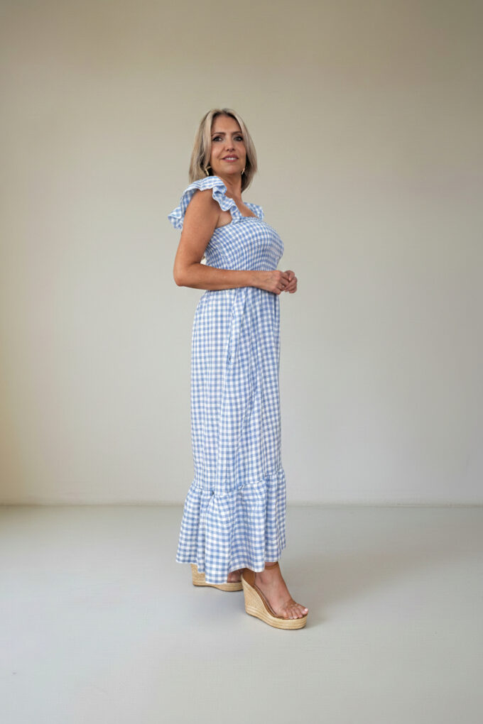 Vestido Fruncido Vichy