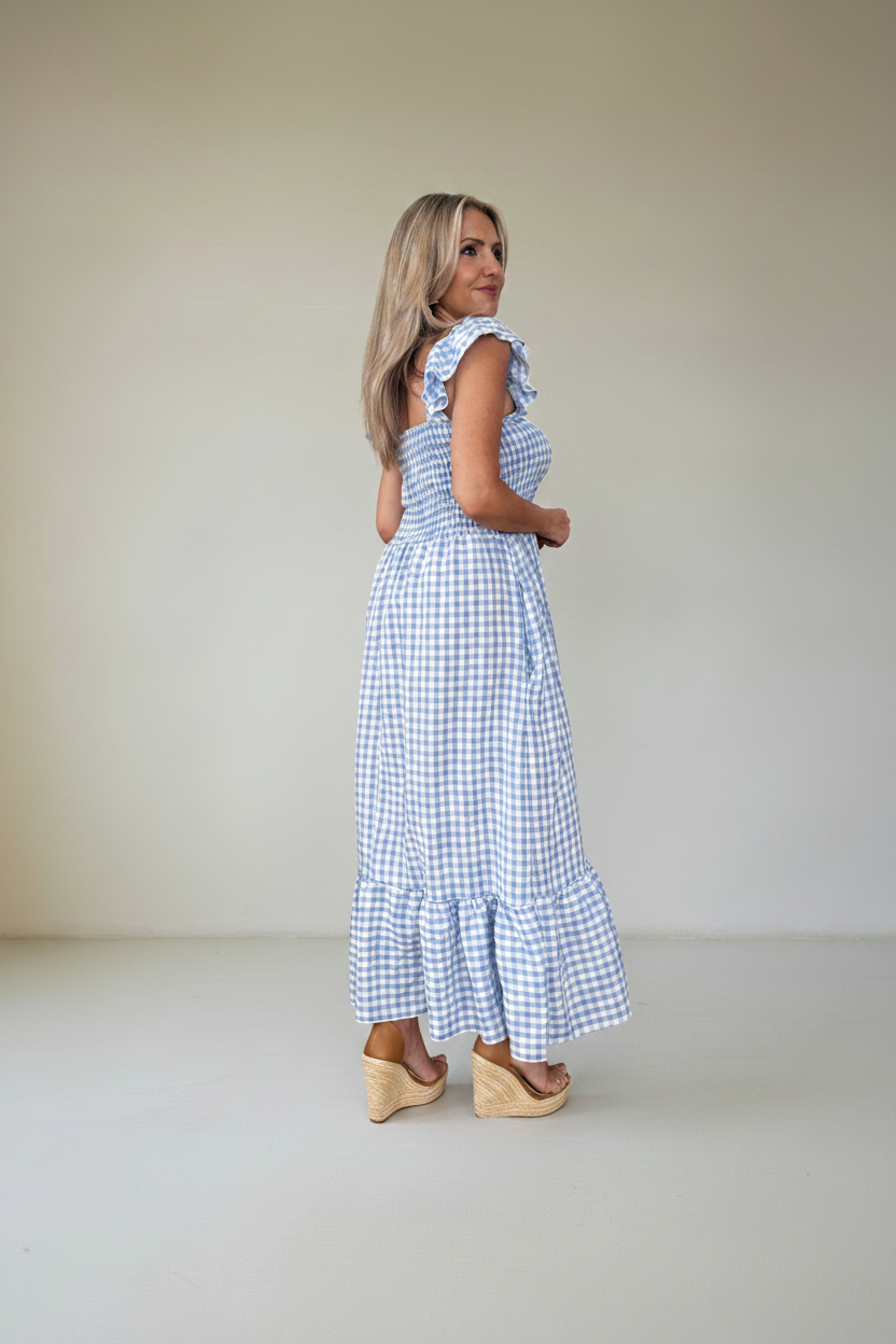 Vestido Fruncido Vichy - Imagen 3