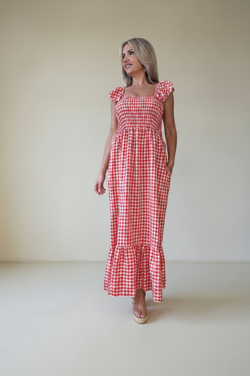 Vestido Fruncido Vichy - Imagen 7