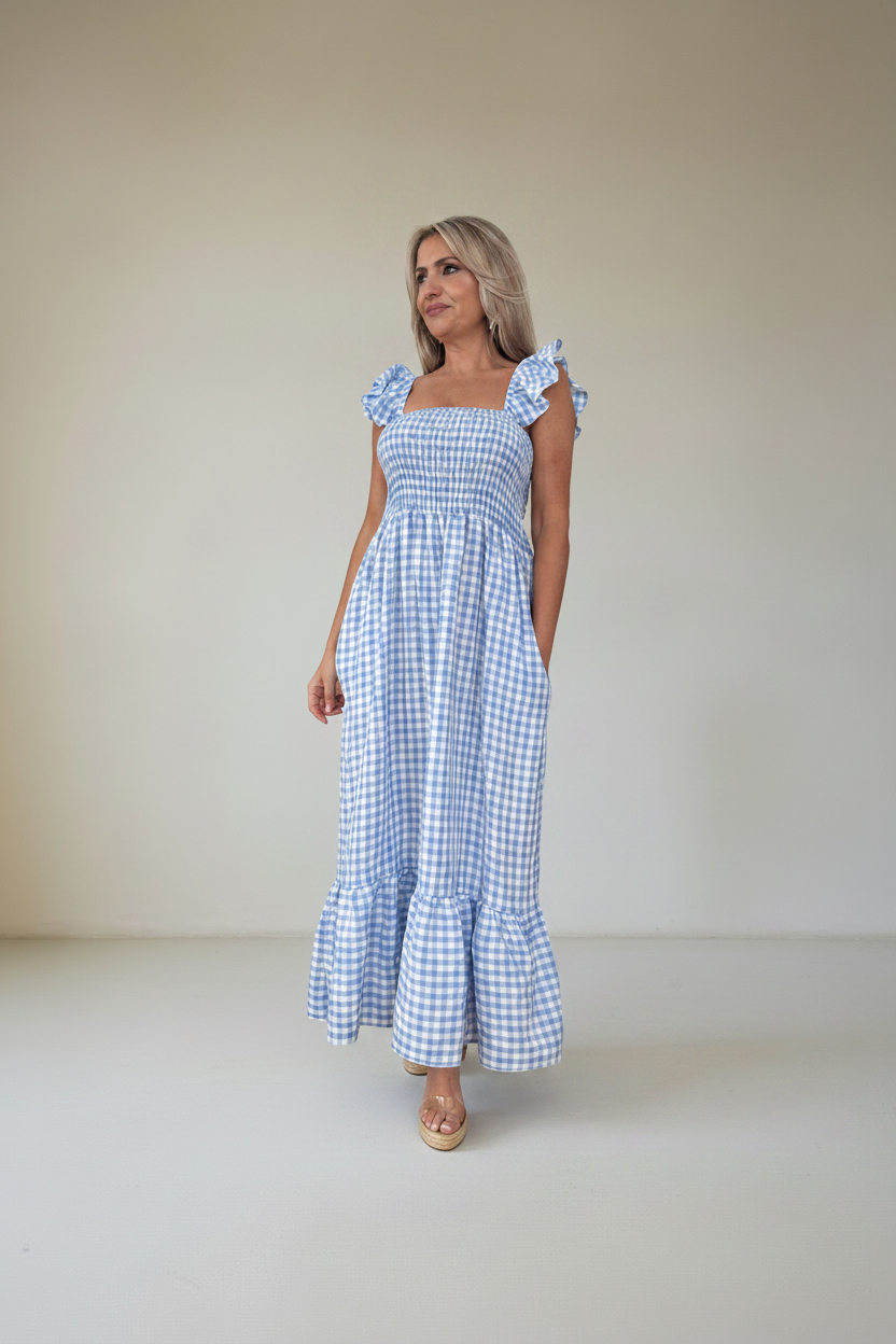 Vestido Fruncido Vichy - Imagen 2