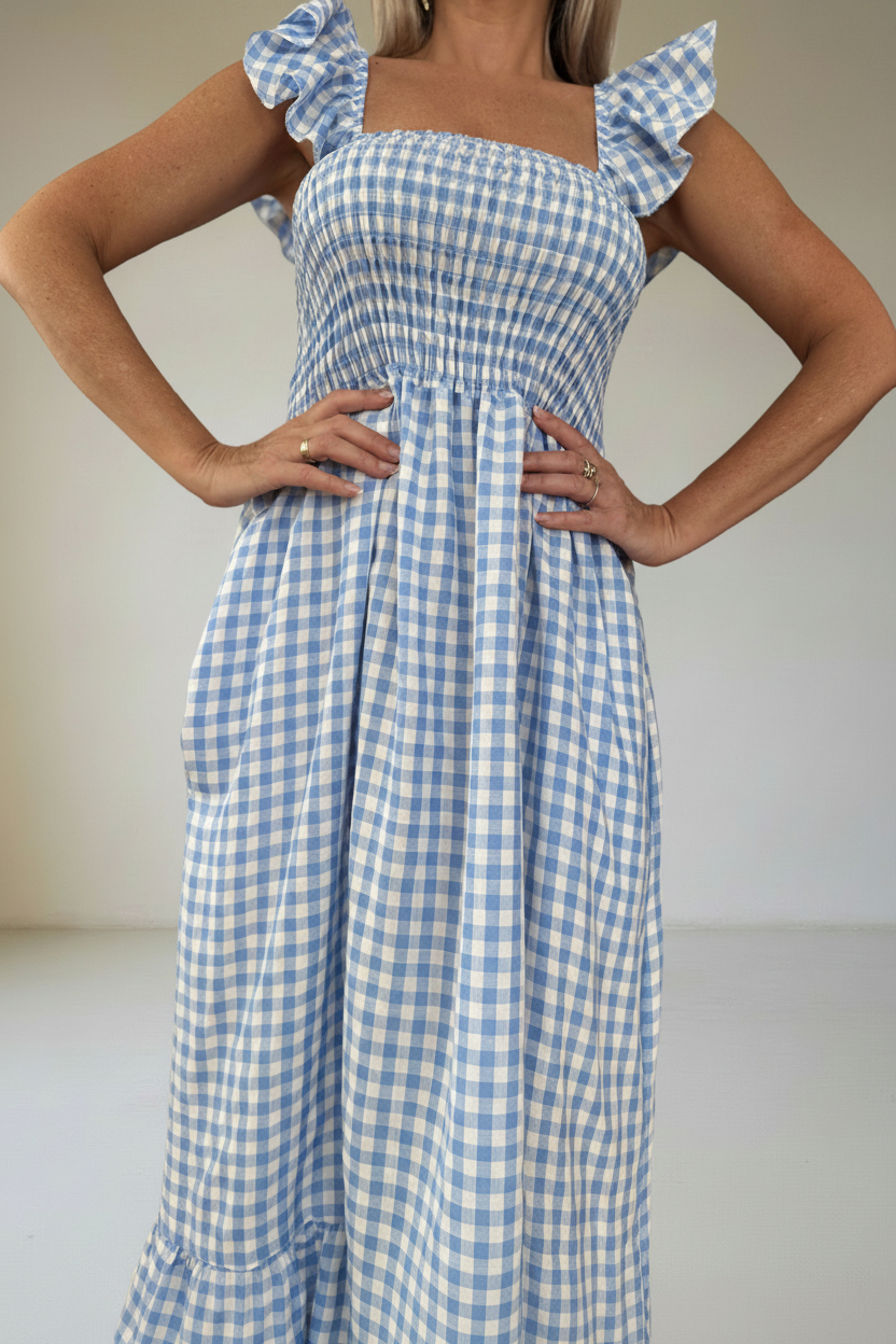 Vestido Fruncido Vichy - Imagen 5