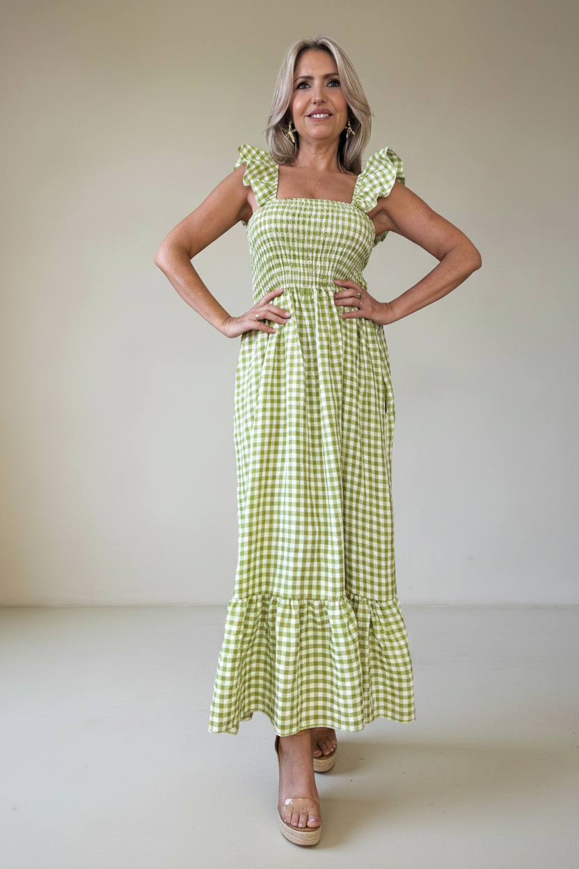 Vestido Fruncido Vichy - Imagen 13