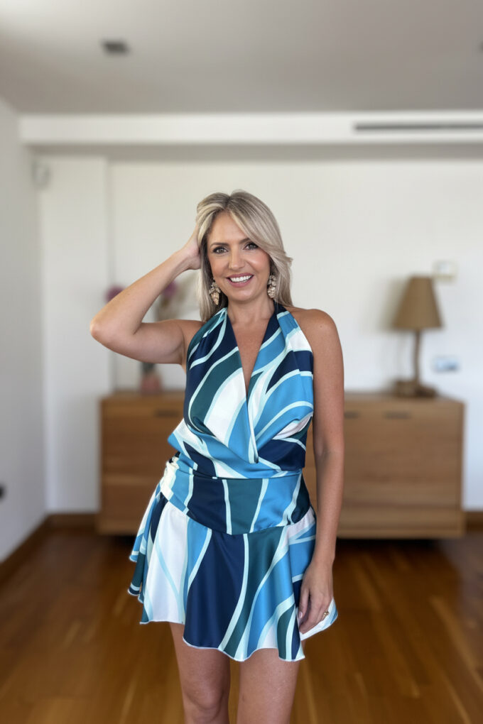 Vestido-Mono Raso Estampado
