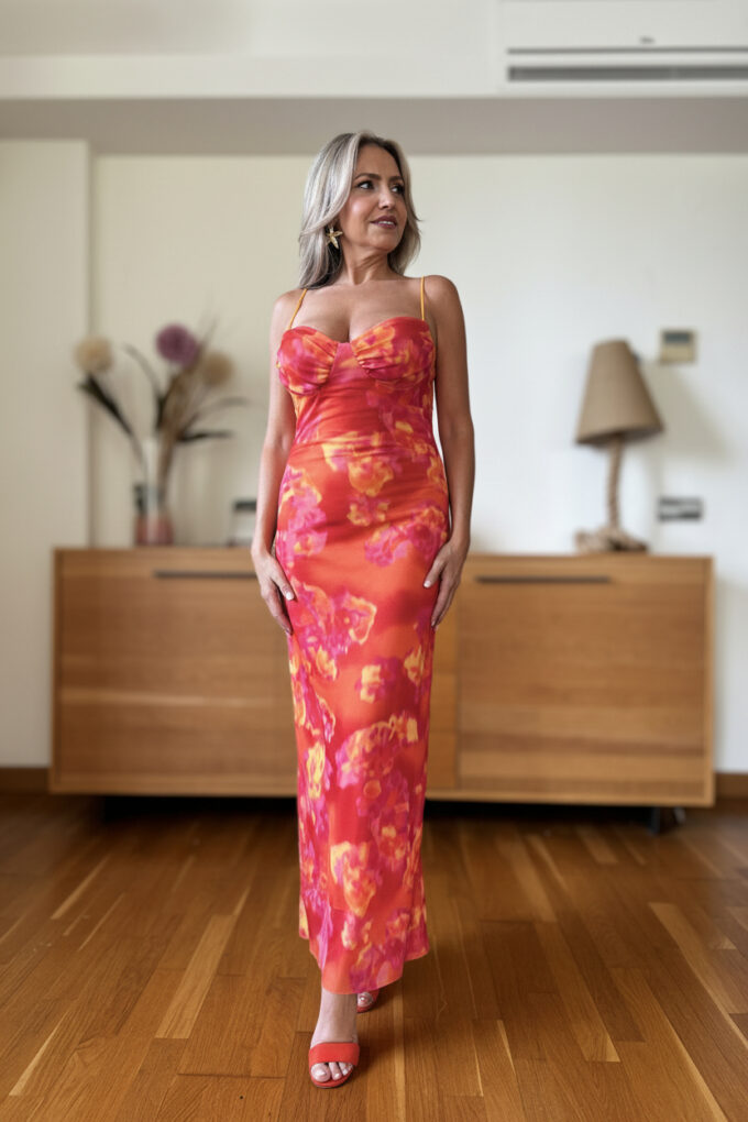 Vestido Tull Estampado