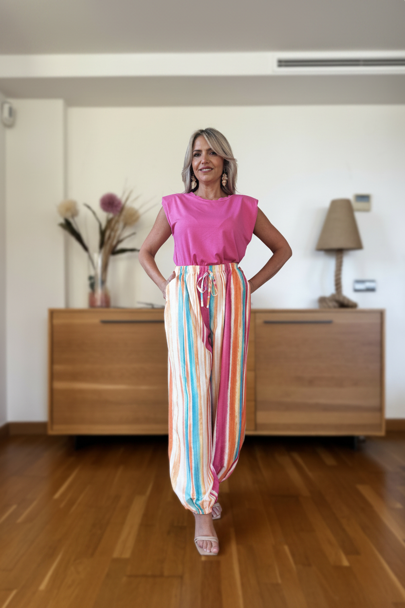 Pantalon Estampado Patente