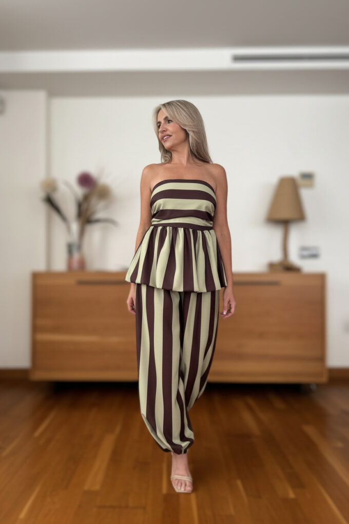 Conjunto Circus Rayas - Única, Verde Oliva