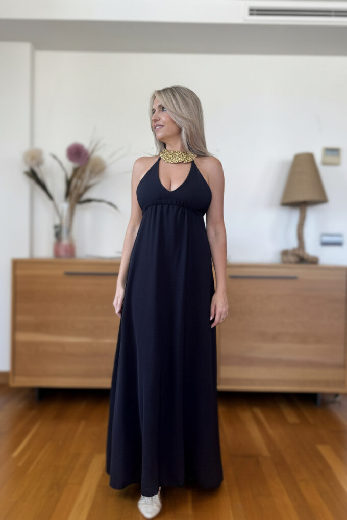 Vestido Pañuelo Liso - Única, Negro