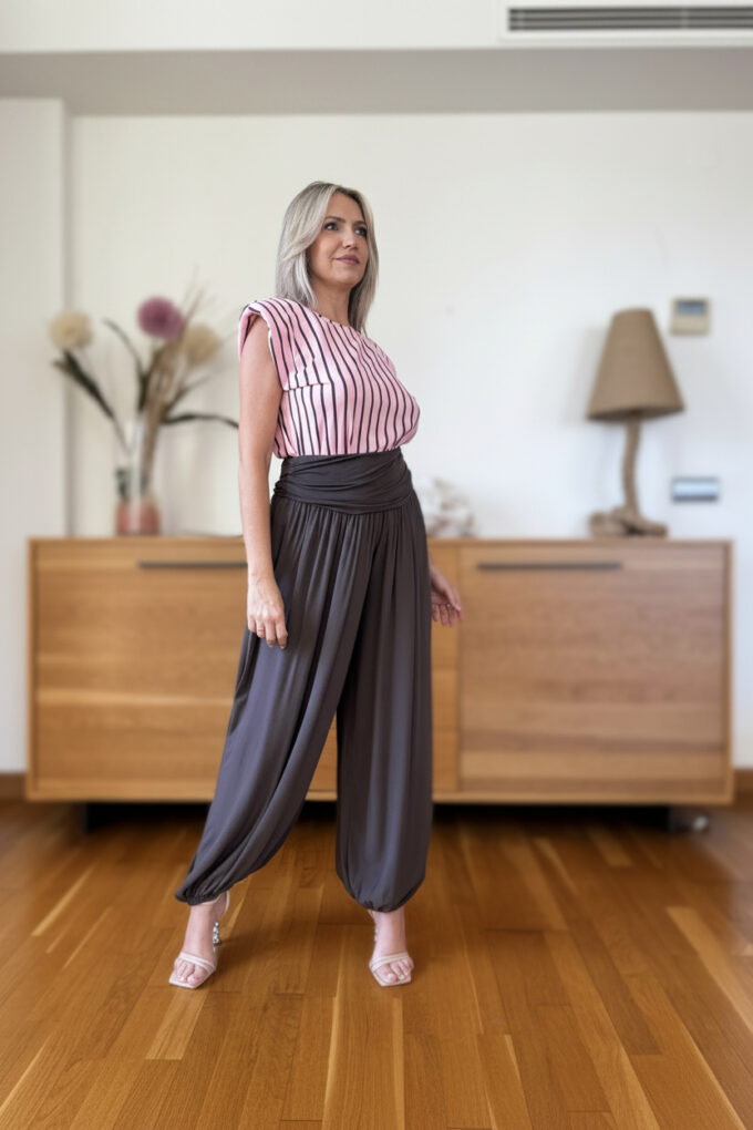 Pantalon Cintura Patente - Única, Marrón oscuro