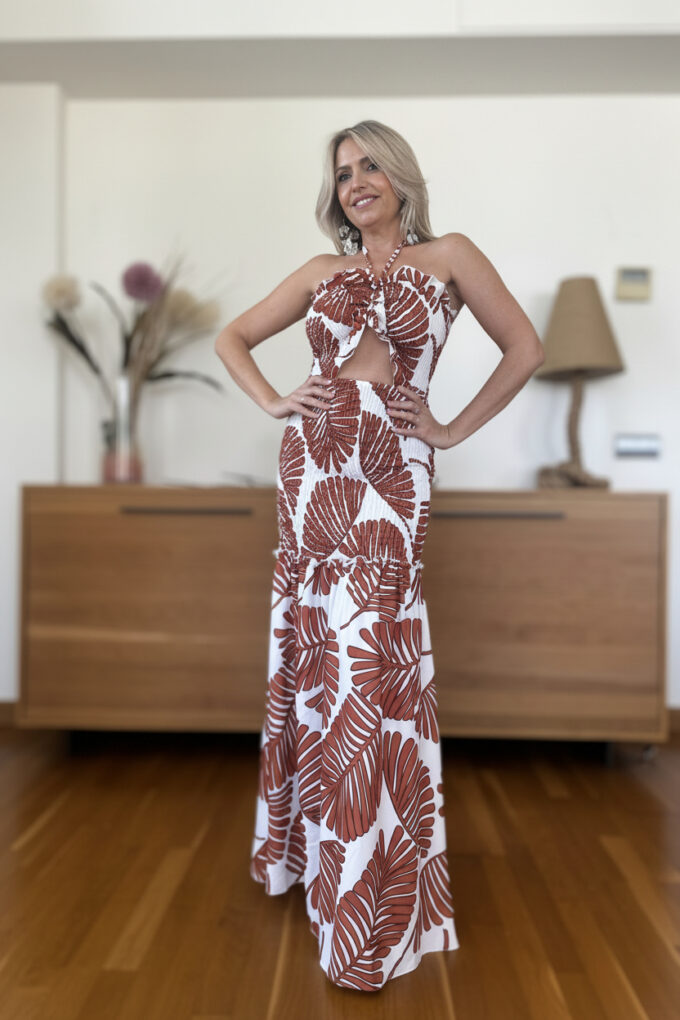 Vestido Fruncido Estampado