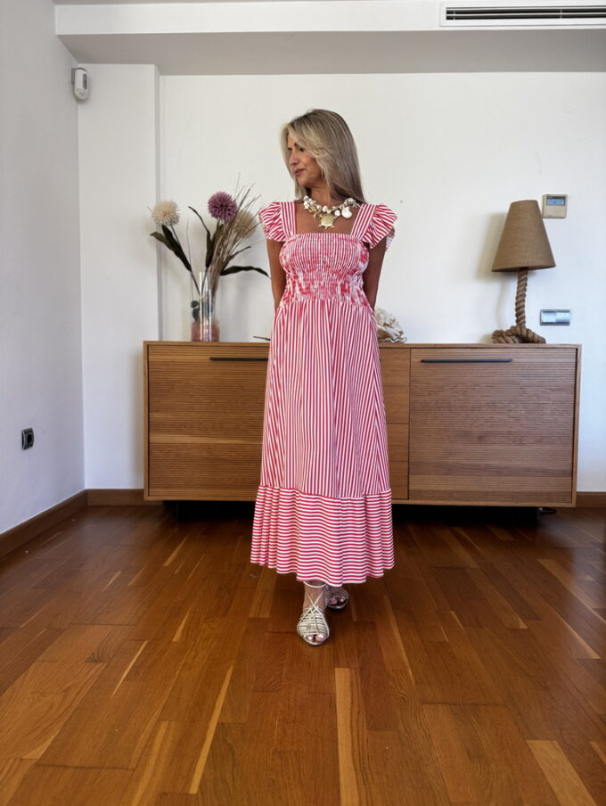Vestido Fruncido Volante